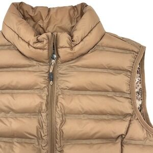 ZeroXposur Womens Puffer Vest Size S Tan Zip Up Insulated Quilted Lightweight